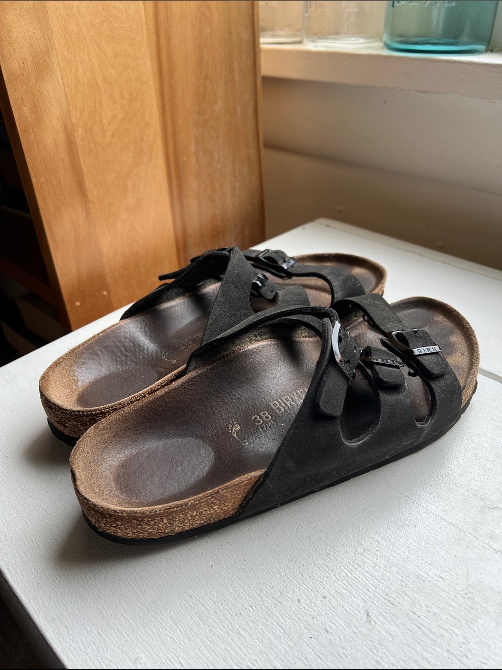 Birkenstock Black Triple-Buckle Women’s Slide Sandals size 38